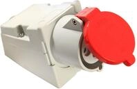 as - Schwabe CEE Steckdose Aufputz - CEE Wandsteckdose - 400 V, 32 A, 4-polig -