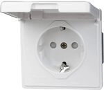 Kopp Standard Unterputz Feuchtraum Steckdose mit Klapp-Deckel, UP FR, IP44,