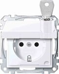 Schneider Electric Merten Schuko-Steckdose mit Klappdeckel, abschlie&szlig;bar, 1-fach,