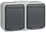 Schneider Electric Elso Schuko-Steckdose mit Klappdeckel, 2-fach, AquaTop,
