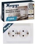 Kopp PARIS 2-fach Schutzkontaktsteckdose in Arktis-Wei&szlig; - Unterputz-Steckdose f&uuml;r