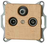 Kopp 917131082 Milano Buche Antennensteckdose mit drei Ausg&auml;ngen, TV/RF/SAT, Einzel-
