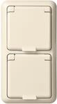Schneider Electric Elso Schuko-Steckdose mit Klappdeckel, komplett, 2-Fach,