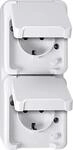 Schneider Electric Merten Schuko-Steckdose mit Klappdeckel, 2-fach, Aufputz,