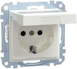 Schneider Electric Merten Schuko-Steckdose mit Klappdeckel und Schriftfeld,