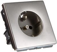 Jung Schuko Steckdose 16 A 250 V mit Ber&uuml;hrungsschutz Serie LS Edelstahl, 1 St&uuml;ck,