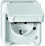 Schneider Electric Merten Schuko-Steckdose mit Klappdeckel, 2-fach, Aufputz,