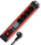 REV SupraLine Steckdosenleiste 4-Fach - Mehrfachsteckdose mit Schalter, 2,6m Kabel,