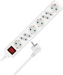 REV Steckdosenleiste - Mehrfachsteckdose 8-Fach, 3500W, Kabel 5m, wei&szlig;