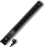 REV SupraGuard Steckdosenleiste 9-Fach - Mehrfachsteckdose mit Schalter, 3,8m Kabel,