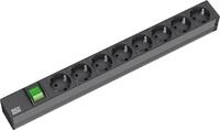 BACHMANN 19'Zoll Steckdosenleiste 8-fach mit E/A-Schalter schwarz