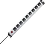 Kopp 227020018 Powerversal Steckdosenleiste, 9-Fach, mit beleuchtetem Schalter, IP