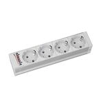 SECOMP BACHMANN 25,4cm 10Zoll Steckdosenleiste 4fach (Farbe: Aluminium)