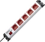 Kopp 227720019 Powerversal mit &Uuml;berspannungsfilter und Schalter, 5-Fach, grau/rot,
