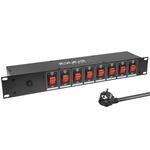 LC806S - IBIZA - 19" 8-Fach Einbausteckdosenleiste mit dediziertem Schalter -