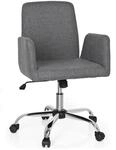 hjh OFFICE 723030 Living Stuhl Flow Stoff Grau B&uuml;rostuhl Drehsessel gepolstert mit