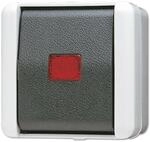 JUNG AP-Kontrollschalter mit roter Kalotte 806KOW, 250 V