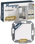 Kopp Europa Universalschalter in Arktis-Wei&szlig; - 4 St&uuml;ck -...