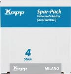 Kopp Milano Universalschalter in Wei&szlig; - 4 St&uuml;ck - Lichtschalter-Unterputz mit 10AX