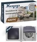 Kopp NAUTIC Wechselschalter-Steckdosen-Kombination in Grau - Sichere