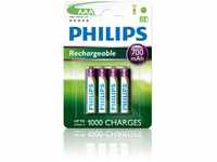 PHILIPS AAA-Batterien - 4 Stück - HR03 Wiederaufladbare Batterien - NiMH 1.2V...