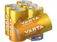 VARTA Batterien C Baby, 6 Stück, Longlife, Alkaline, 1,5V, ideal für