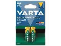 VARTA Batterien AA, wiederaufladbar, 2 Stück, Recharge Accu Solar, Akku, 800...