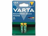 VARTA Batterien AAA, wiederaufladbar, 2 Stück, Recharge Accu Phone, Akku, 800...