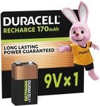 Duracell Akku 9V Blockbatterie, wiederaufladbare 9V Batterie, 1 St&uuml;ck,