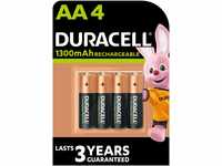 Duracell Akku AA, wiederaufladbare Batterien AA, 4 Stück, langanhaltende...