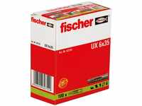 fischer Universaldübel UX 6 x 35, Schachtel mit 100 Nylondübeln,...