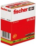fischer Universald&uuml;bel UX 6 x 35, Schachtel mit 100 Nylond&uuml;beln, Allzweckd&uuml;bel