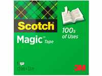 Scotch Magic Tape - 1 Rolle, 12 mm x 33 m - Unsichtbares Klebeband für...
