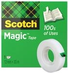 Scotch Magic Tape - 1 Rolle, 12 mm x 33 m - Unsichtbares Klebeband f&uuml;r allgemeine