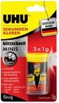UHU Sekundenkleber extra stark | 3x1g Kleber Tuben mit Aufbewahrungsbox 