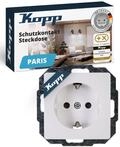 Kopp PARIS Schutzkontaktsteckdose in Arktis-Wei&szlig; - Hochwertige 1-fach