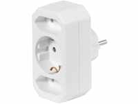 Vivanco A3 W Schuko-Adapter auf 1x Schukokupplung / 2x Eurokupplung, kompakt,...