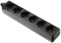 as - Schwabe 6-fach Steckdosenleiste Schwarz 230V/16A - ohne Zuleitung - Steckdosen