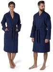 M&ouml;ve Homewear Kimono Waffelpiqu&eacute;e in Gr. M aus 100 % Baumwolle, deep sea