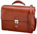 Alassio 47124 - Aktentasche MOCCA, aus echtem Leder, ca. 38 x 30 x 16 cm, cognac