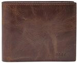 Fossil Geldb&ouml;rse f&uuml;r Herren Derrick, Leder Bifold Dunkelbraun 11,4 cm L x 2,5 cm B