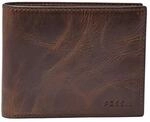 Fossil Geldb&ouml;rse f&uuml;r Herren Derrick, Leder Bifold Dunkelbraun 11,43 cm L x 1,9 cm B