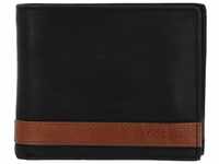 Fossil Brieftasche für Herren Quinn, 100% Leder Bifold schwarz 11,4 cm L x 2,5...