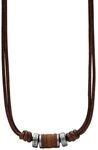 Fossil Halskette F&uuml;r M&auml;nner Vintage Casual, Braun Leder Halskette, JF00899797