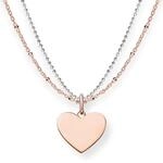 THOMAS SABO Kette Herz 925er Sterlingsilber; 750er Ros&eacute;gold Vergoldung