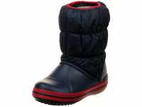 Crocs Winter Puff Boot Kids, Unisex - Kinder Schneestiefel, Blau (Navy/Red), EU 23/24