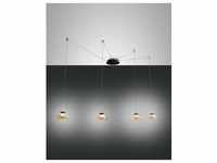 LED Hängeleuchte schwarz amber Fabas Luce Arabella 350cm 4-flg. 2880lm dimmbar
