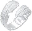 Elli Ring Damen Wickelring Feder Look Verspielt in 925 Sterling Silber