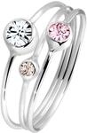 Elli Damen Ring Stapelring Set Modern mit Kristalle