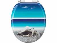 Cornat WC-Sitz "Snail Blue" - Ansprechendes Design - Hochwertiger Holzkern -